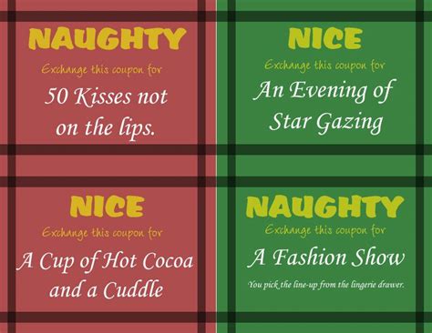 naughty or nice coupons for couples stocking stuffer for