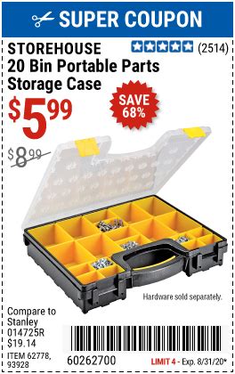 storehouse  bin medium portable parts storage case