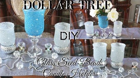 diy dollar tree bling glass beads candle holders