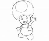 Toad Coloring Pages Mario Captain Template Sketch Popular Coloringtop sketch template