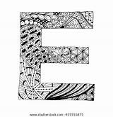 Zentangle Stylized Thumb9 Colouring Printable Alphabets sketch template