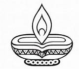 Diwali Diya Rangoli sketch template