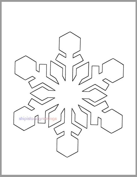 snowflake template printable snowflake winter etsy