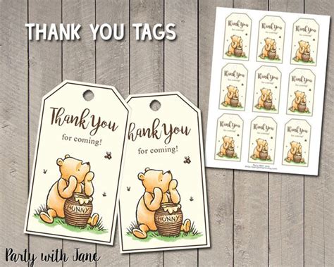 classic winnie  pooh   tags favor tags party etsy baby