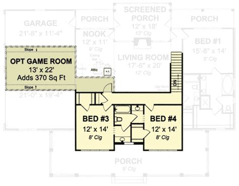 plan wm optional game room   house plans farmhouse floor plans game room