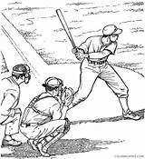Baseball Coloring Pages Coloring4free Batter Related Posts Catcher sketch template