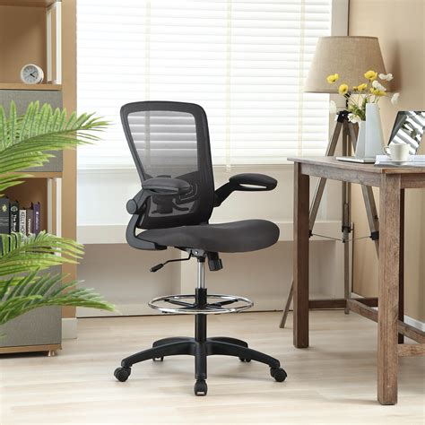 serena mesh drafting chair tall office chair  standing desk  naomi home base colorblack