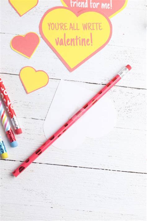 valentines  kids  printable valentine easy diy pencil