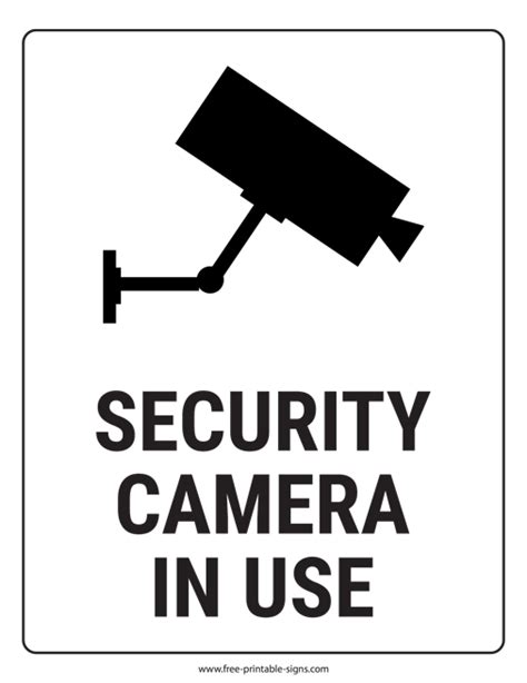printable security camera   sign  printable signs