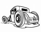 Rod Hot Coloring Pages Drawings Color Deuce Car sketch template