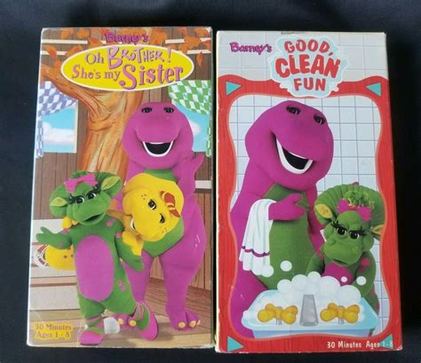 barney lot    vhs  brother shes  sister good clean fun barney night