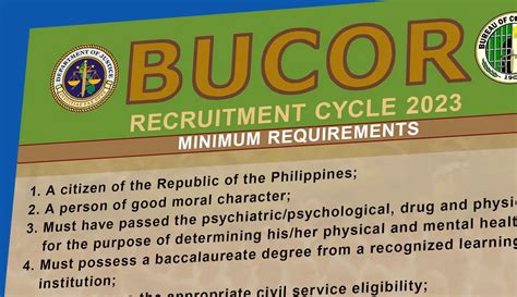 recruitment cycle  bucor  hiring corrections officer