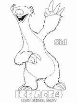 Ice Age Sid Coloring Pages Printable Drift Continental Sloth Colouring Print Movie Sheets Color Zeichnen Book Malen Malvorlagen Drawing Disney sketch template