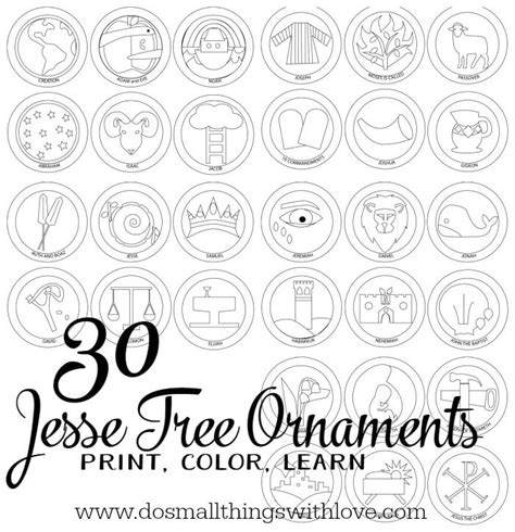 jesse tree ornaments  print  color