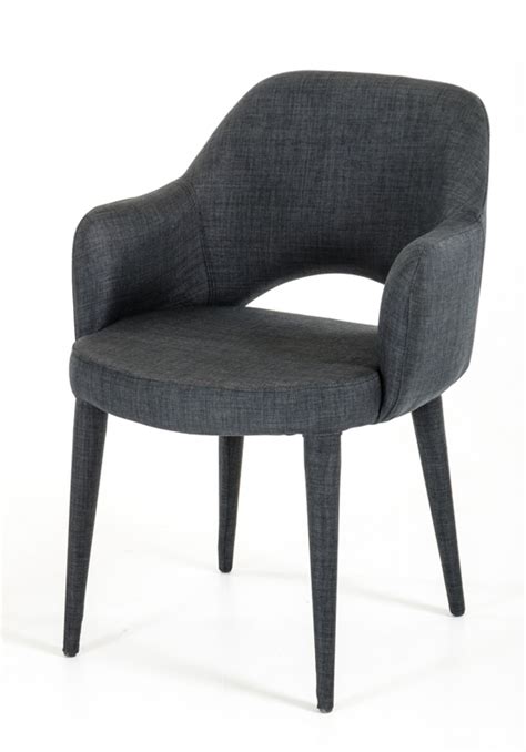 modrest williamette modern dark grey fabric dining chair dining