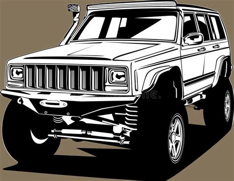 vector retro jeep stock vector illustration  offroad