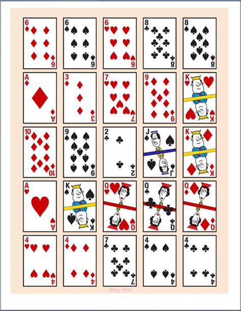 printable pokeno game cards  printable