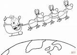 Sleigh Reindeer Trineos Arreslee Getdrawings Kleurplaat Chicle Kerstman Knutselen sketch template