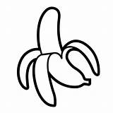 Banana Coloring Outline Pages Kids Peeled sketch template