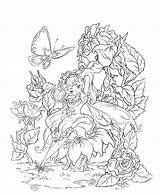 Coloring Pages Fairy Adult Butterfly Fairies Rose Volwassenen Voor Kleuren Colouring Advanced Detailed Clean Printable Book Adults Dagracey Pencil sketch template