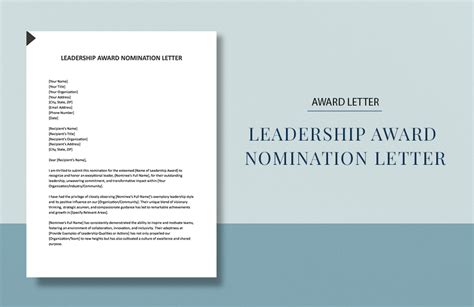 letter  award nomination  google docs word pages