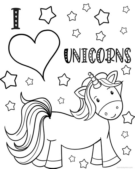cute unicorn coloring pages printable