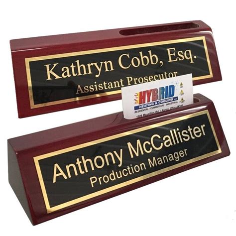personalized business desk  plate  card holder etsy