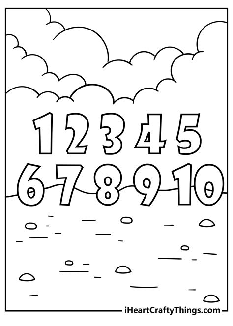 number  coloring page sketch coloring page