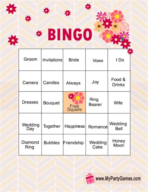 printable bridal shower bingo game cards