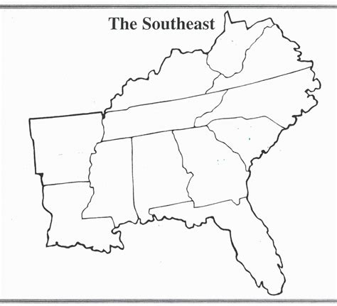blank map  southeast  interactive southeastern united  states