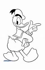 Donald Coloring Duck Pages Pointing Disneyclips sketch template