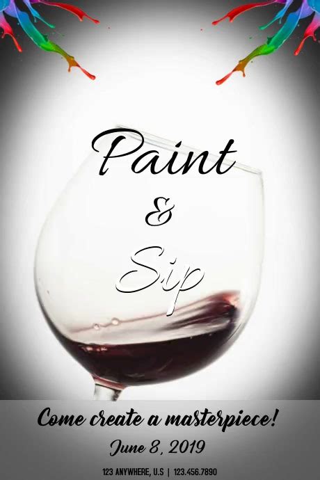 paint  sip flyer template printable templates