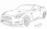 Gtr Nissan R35 Drawing Draw Drawings sketch template