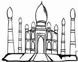Mahal Taj Coloring Awesome Netart sketch template