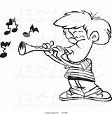 Clarinet Outlined Boy Toonaday sketch template
