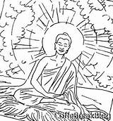 Buddha Colorare Fogli Buddista Meditando sketch template