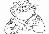 Zootopia Cheetah Clawhauser sketch template