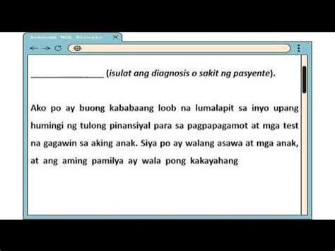 financial assistance lettertagalog sample youtube