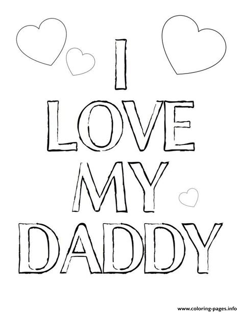 love  daddy fathers day coloring page printable