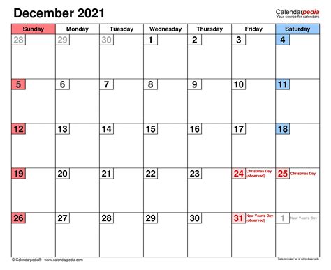 editable december  calendar month calendar printable