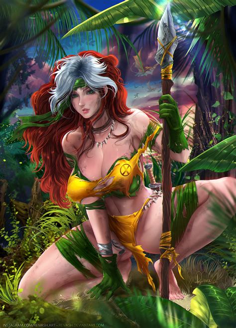 Rogue Savage Land By Reivash Art X Men Premium Hentai