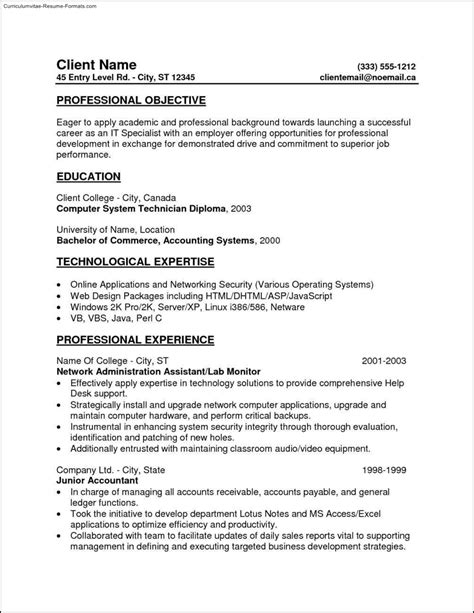 entry level resume template  samples examples format resume