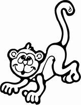 Coloring Clipart Monkey Cartoon Clip Monkeys Pages Kids Tail Outline Animals Colour Cliparts Drawing Long Colouring Boyama Library Use Gif sketch template