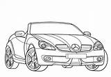 Mercedes Benz Slk Coloring Pages Car Class Drawing Clipart Smart Color Printable Convertible 2009 2010 sketch template