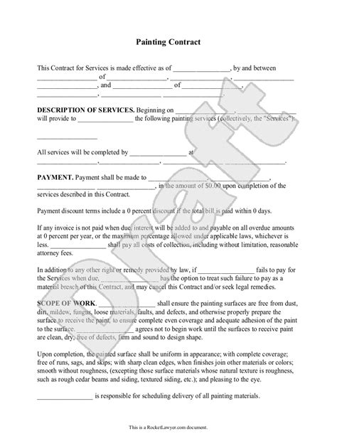 painting contract forms invoice template