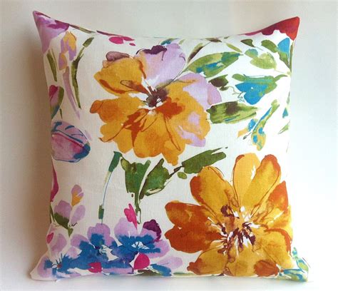 abstract fuchsia floral decorative throw zipper pillow cover