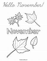November Coloring Pages Hello Print Printable Noodle Preschool Twistynoodle Twisty Word Kids Worksheets May Fall Printables Activities Cursive Practice Writing sketch template