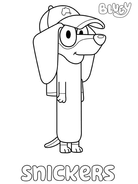 snickers  bluey coloring page  printable coloring pages  kids