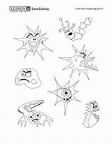 Germs Kindergarten Germ Colorir Germes Homeschool Pictogrammes Materials Drawings Designlooter sketch template