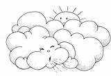 Wind Clipart Windy Cloud Blowing Cliparts Clip Blow Drawing Coloring Cute Pages Clouds Book Cold Mountain Weather Sun Library Children sketch template